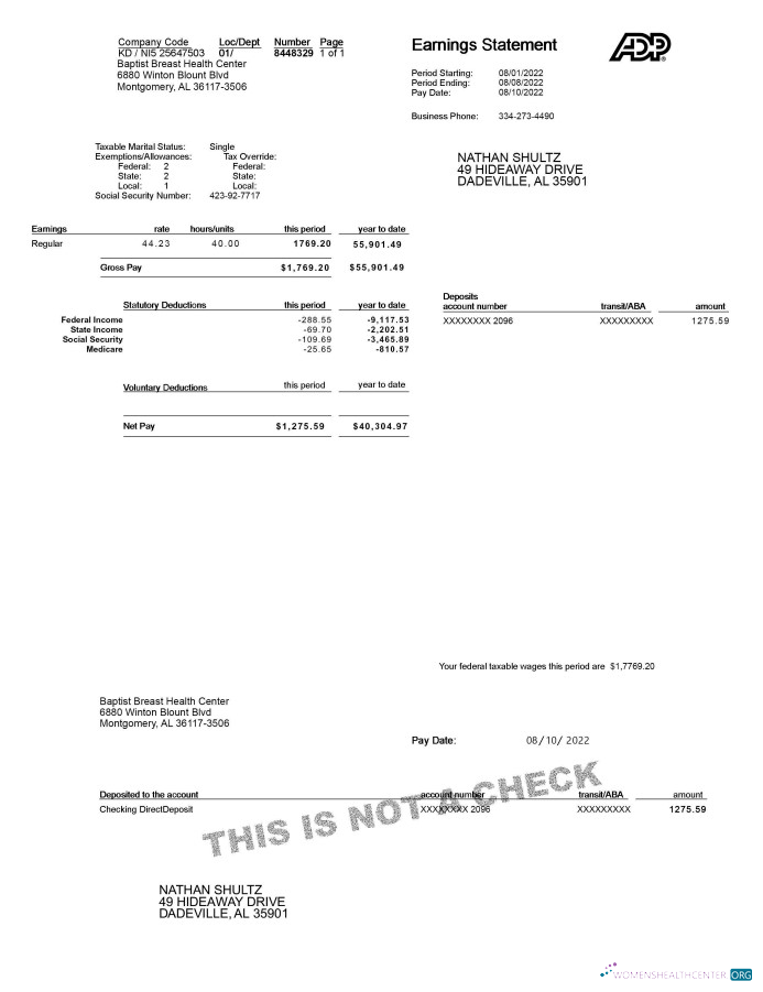 Download ADP Earnings Statement Photoshop template